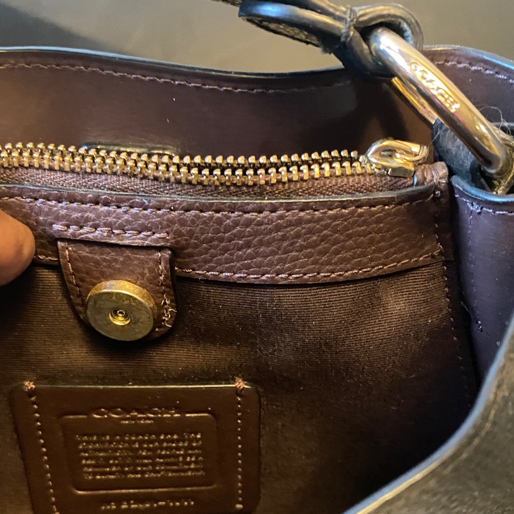 Coach Pebbled Black Leather Hobo Bag - Picture 3 of 5